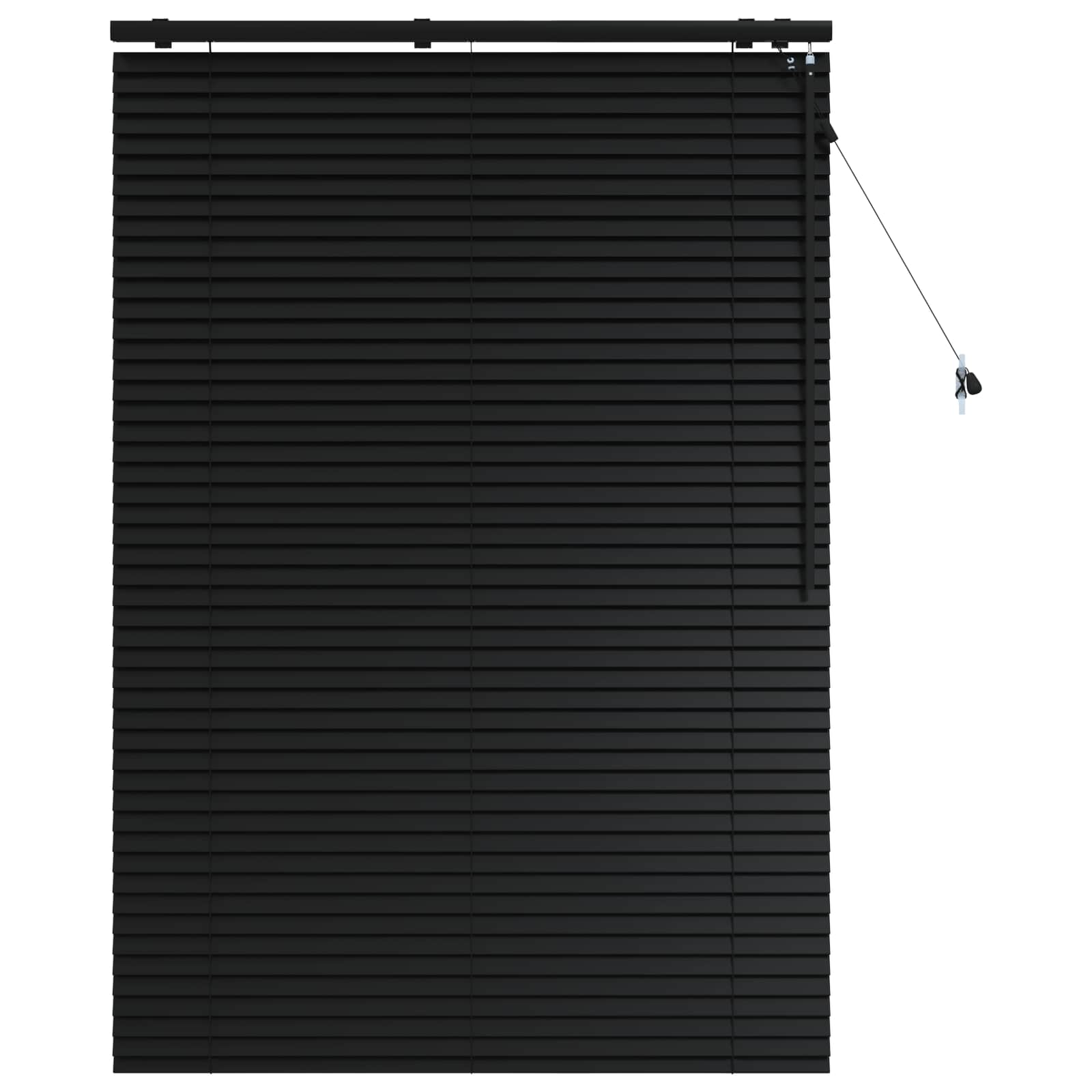 vidaXL Venetian Blind Black 110 x 160 cm 35 mm Solid Paulownia Wood 2