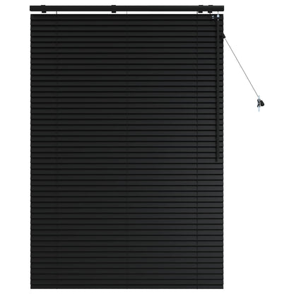 vidaXL Venetian Blind Black 110 x 160 cm 35 mm Solid Paulownia Wood 2