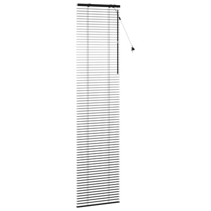 vidaXL Venetian Blind Black 60 x 250 cm 35 mm Solid Paulownia Wood 3