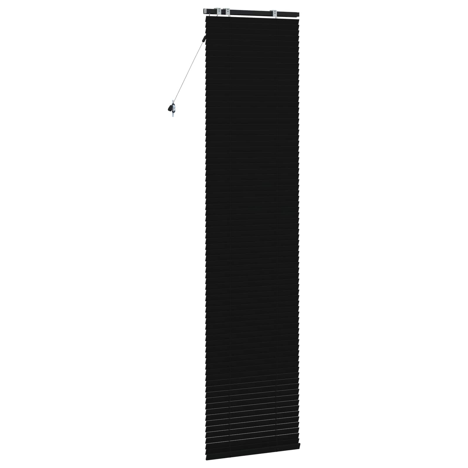 vidaXL Venetian Blind Black 65 x 250 cm 35 mm Solid Paulownia Wood 4