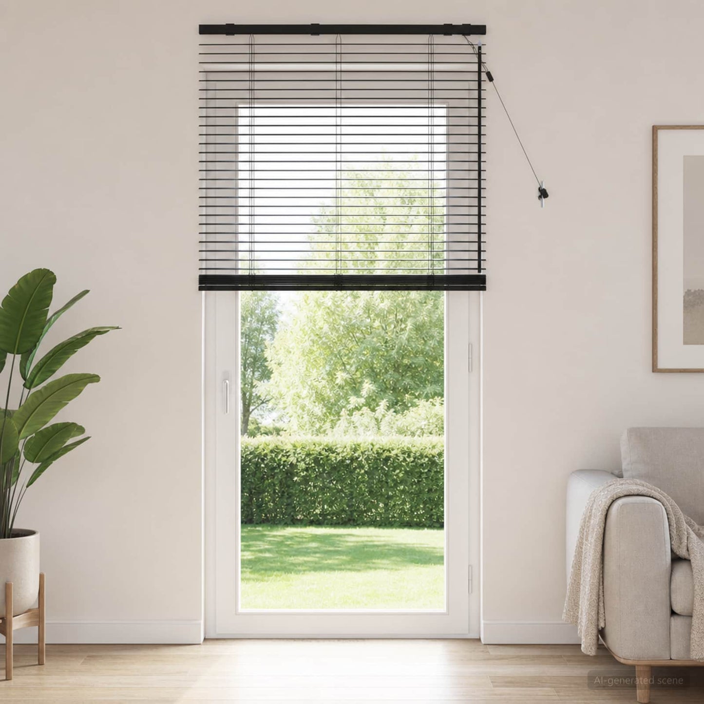 vidaXL Venetian Blind Black 80 x 250 cm 35 mm Solid Paulownia Wood 1