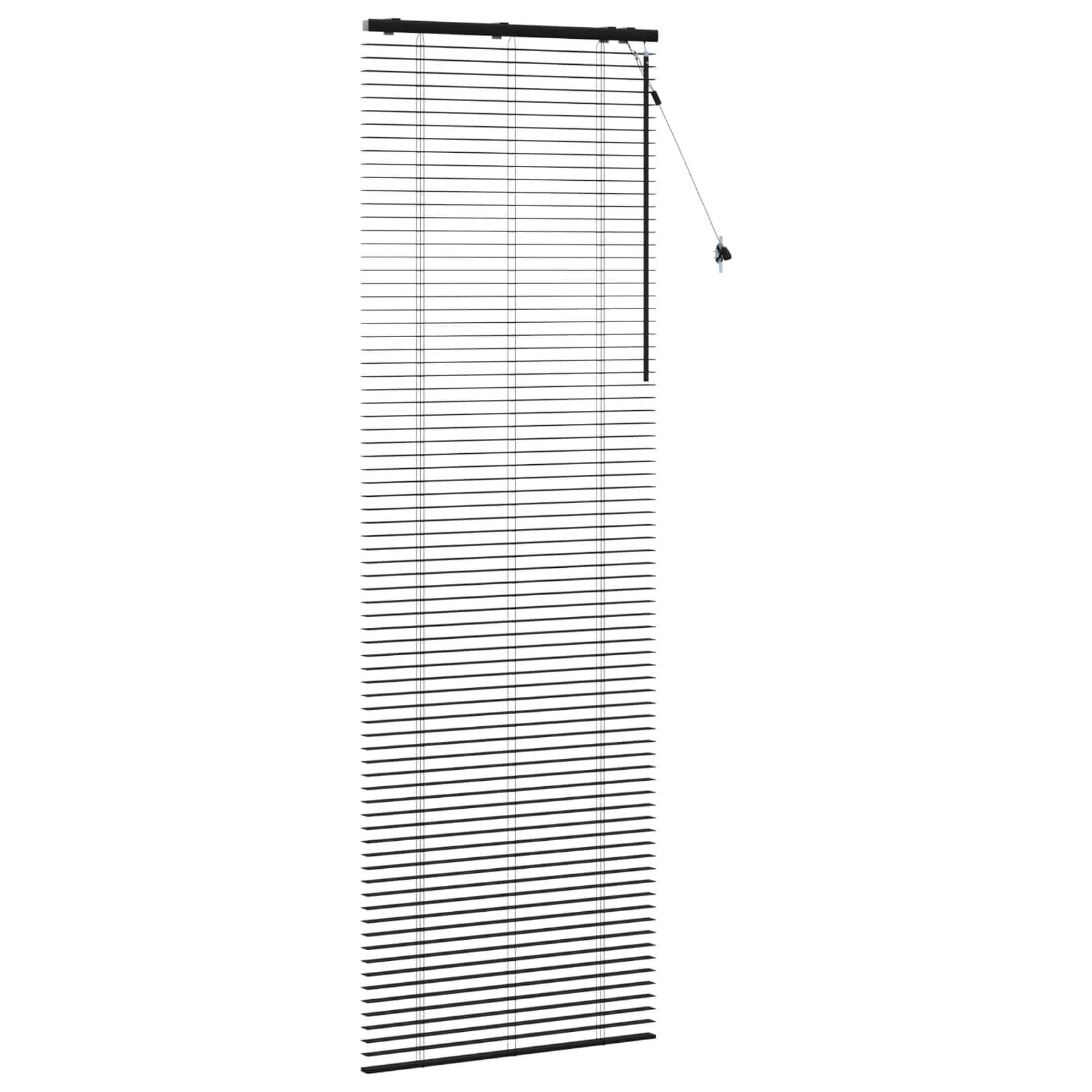 vidaXL Venetian Blind Black 80 x 250 cm 35 mm Solid Paulownia Wood 3