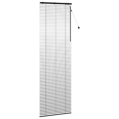 vidaXL Venetian Blind Black 80 x 250 cm 35 mm Solid Paulownia Wood 3