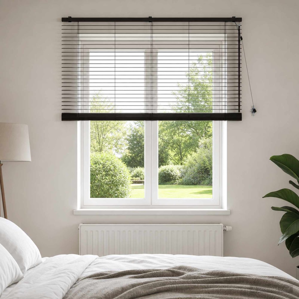 Venetian Blind 35 mm Drop 130 cm Dark Brown 145 cm