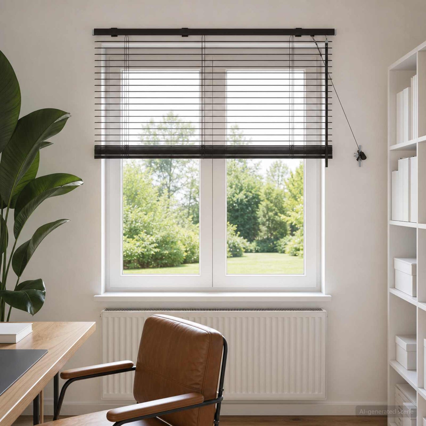 vidaXL Venetian Blind Dark Brown 105 x 160 cm 35 mm 1
