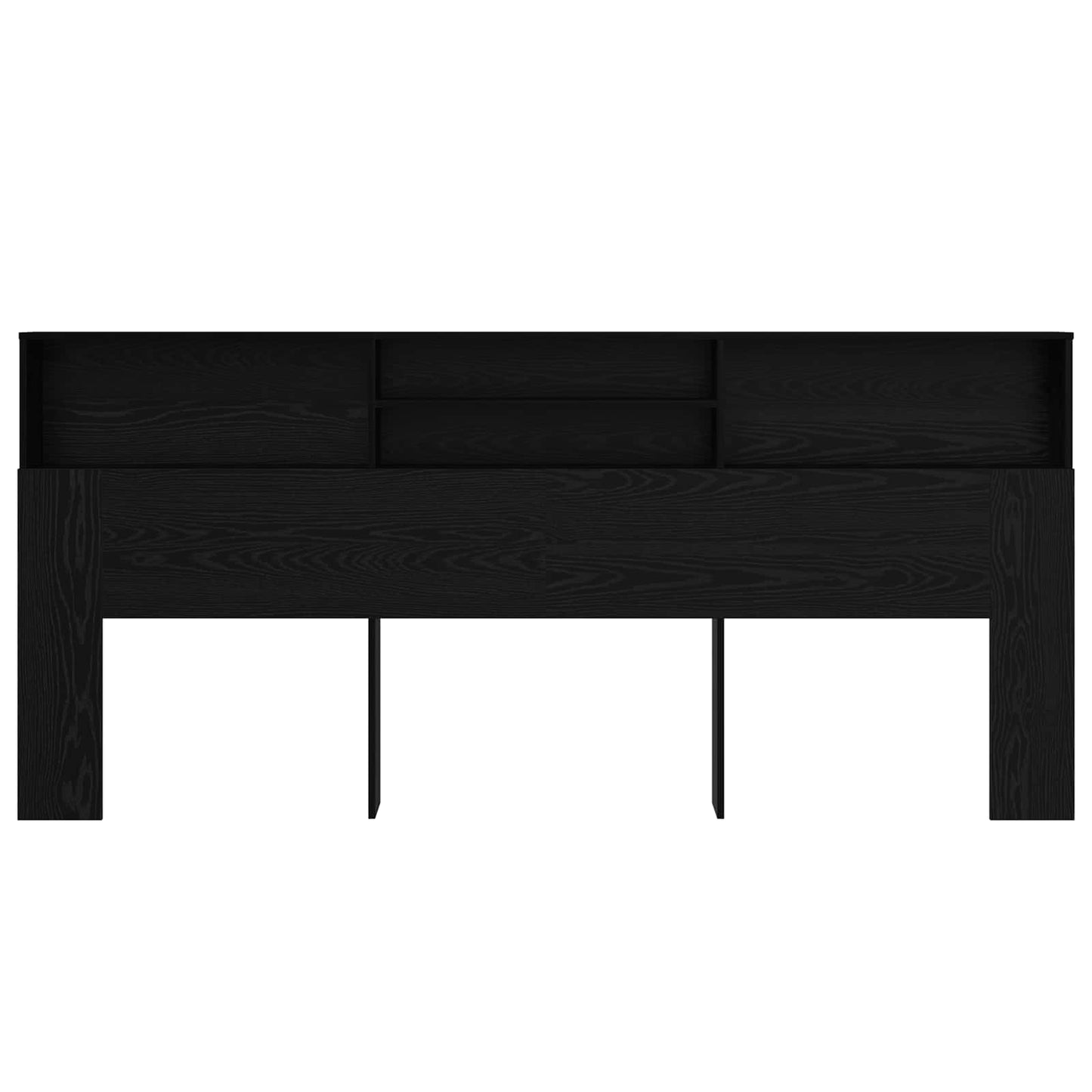vidaXL Headboard Cabinet Black Oak Engineered Wood 5