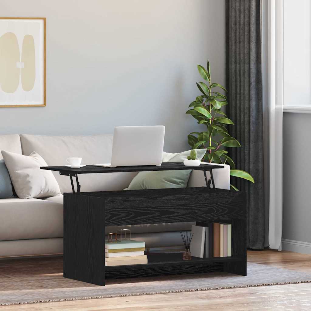 vidaXL Coffee Table Black Oak 80 x 50.5 x 41.5 cm Engineered Wood 1