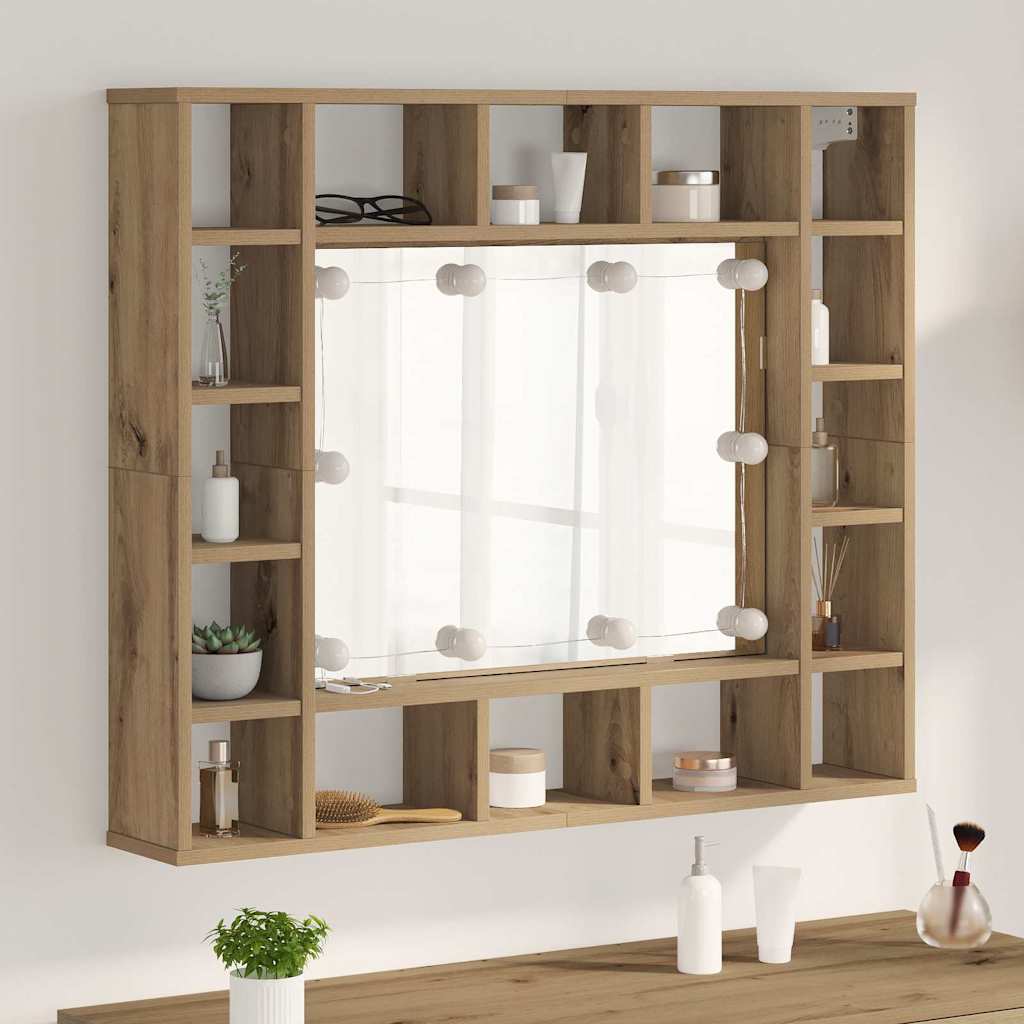 vidaXL Mirror Cabinet Artisan Oak 91 x 15 x 76.5 cm Engineered Wood 1