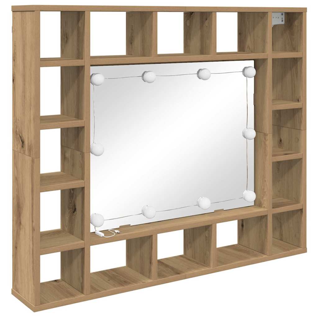 vidaXL Mirror Cabinet Artisan Oak 91 x 15 x 76.5 cm Engineered Wood 2
