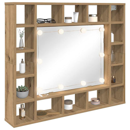 vidaXL Mirror Cabinet Artisan Oak 91 x 15 x 76.5 cm Engineered Wood 3