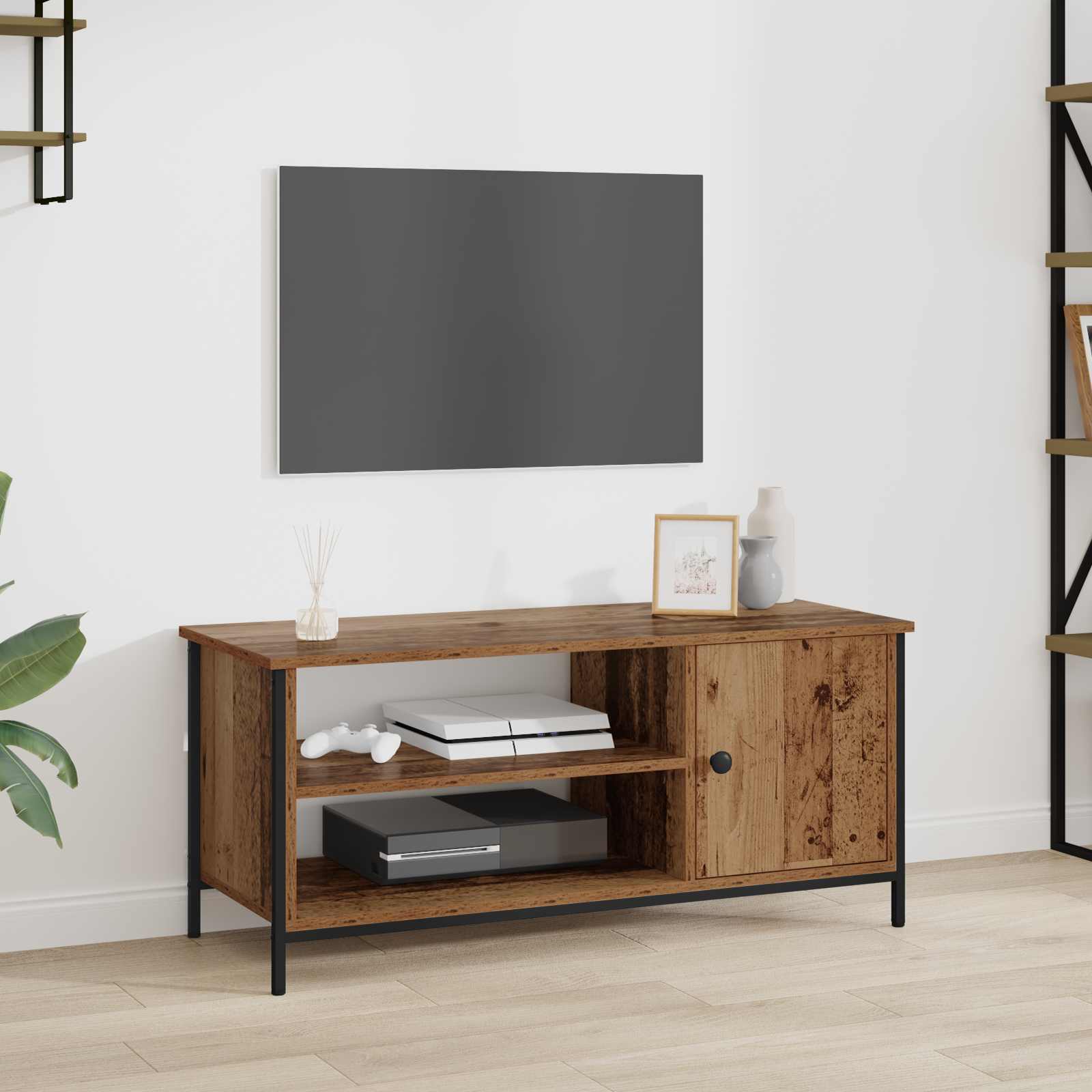 vidaXL TV Cabinet 100 x 40 x 45 cm Old Wood Engineered Wood 1
