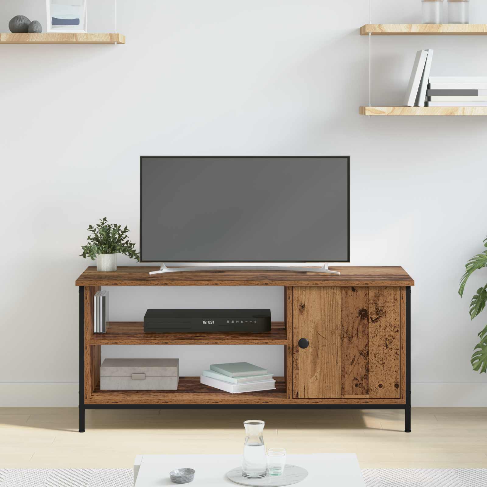 vidaXL TV Cabinet 100 x 40 x 45 cm Old Wood Engineered Wood 4