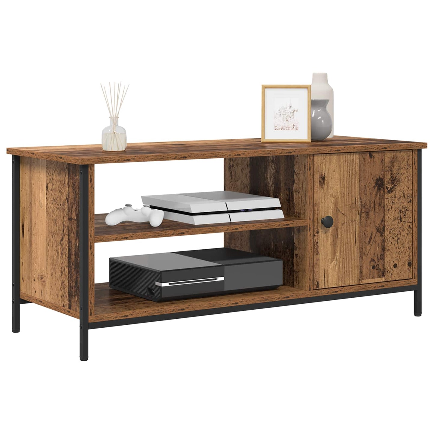vidaXL TV Cabinet 100 x 40 x 45 cm Old Wood Engineered Wood 3