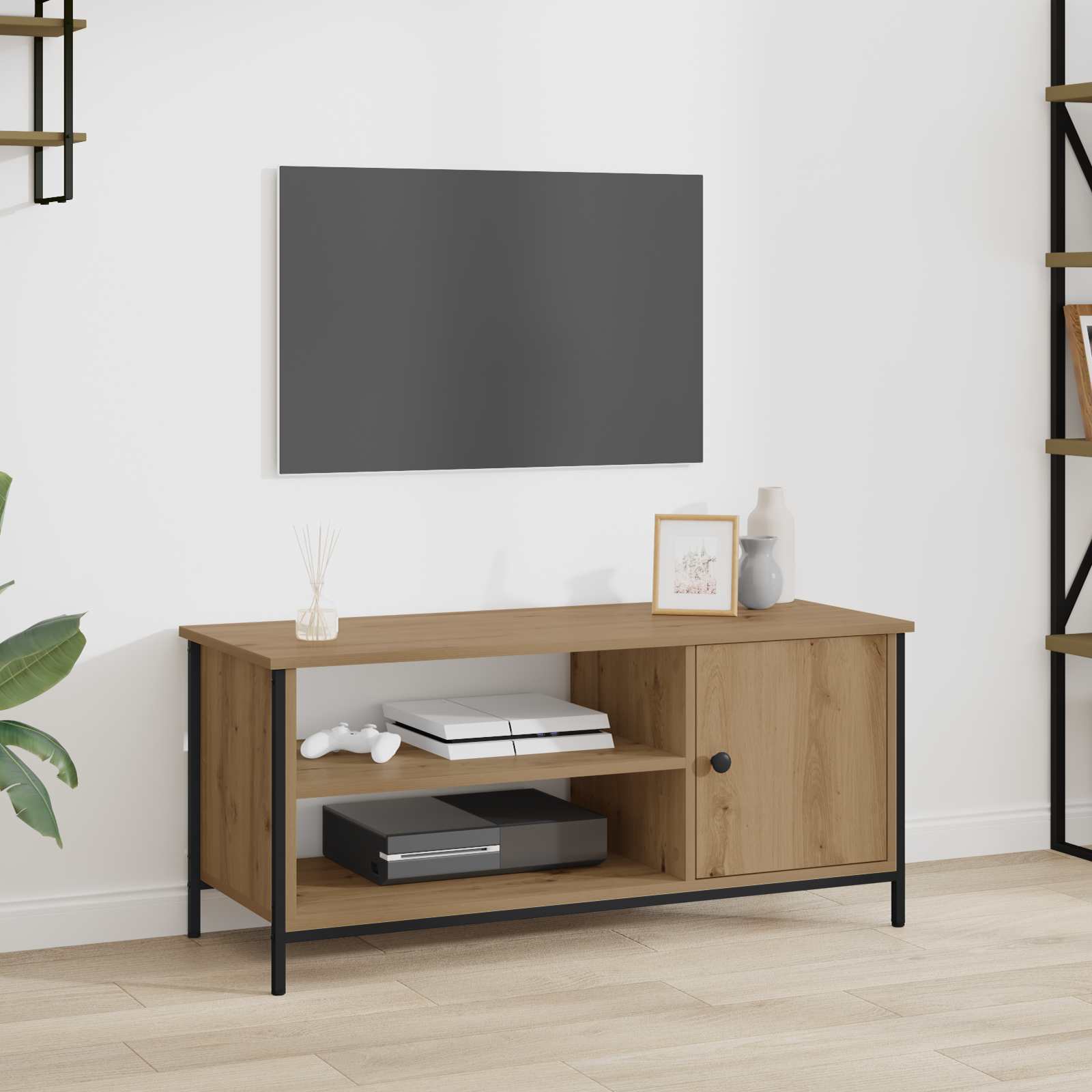 vidaXL TV Cabinet 100 x 40 x 45 cm Artisan Oak Engineered Wood 1