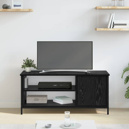 vidaXL TV Cabinet 100 x 40 x 45 cm Black Oak Engineered Wood 4