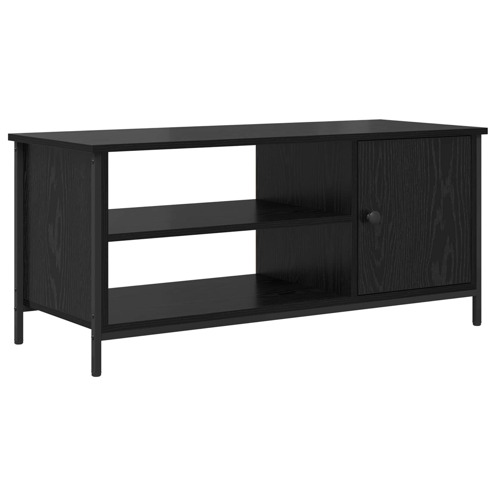 vidaXL TV Cabinet 100 x 40 x 45 cm Black Oak Engineered Wood 2