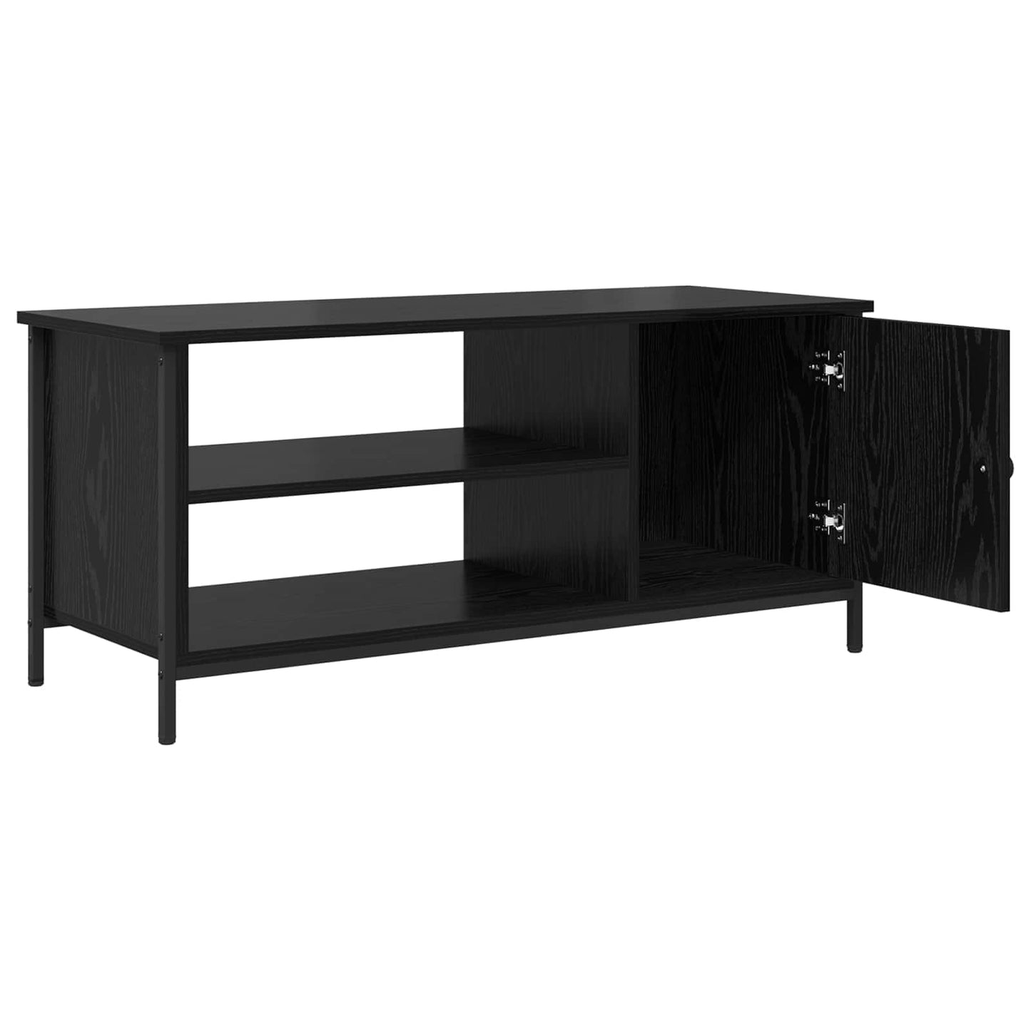 vidaXL TV Cabinet 100 x 40 x 45 cm Black Oak Engineered Wood 5