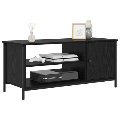 vidaXL TV Cabinet 100 x 40 x 45 cm Black Oak Engineered Wood 3