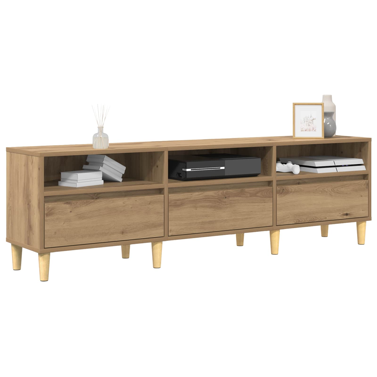 vidaXL TV Cabinet 150 x 30 x 45 cm Artisan Oak Engineered Wood 3