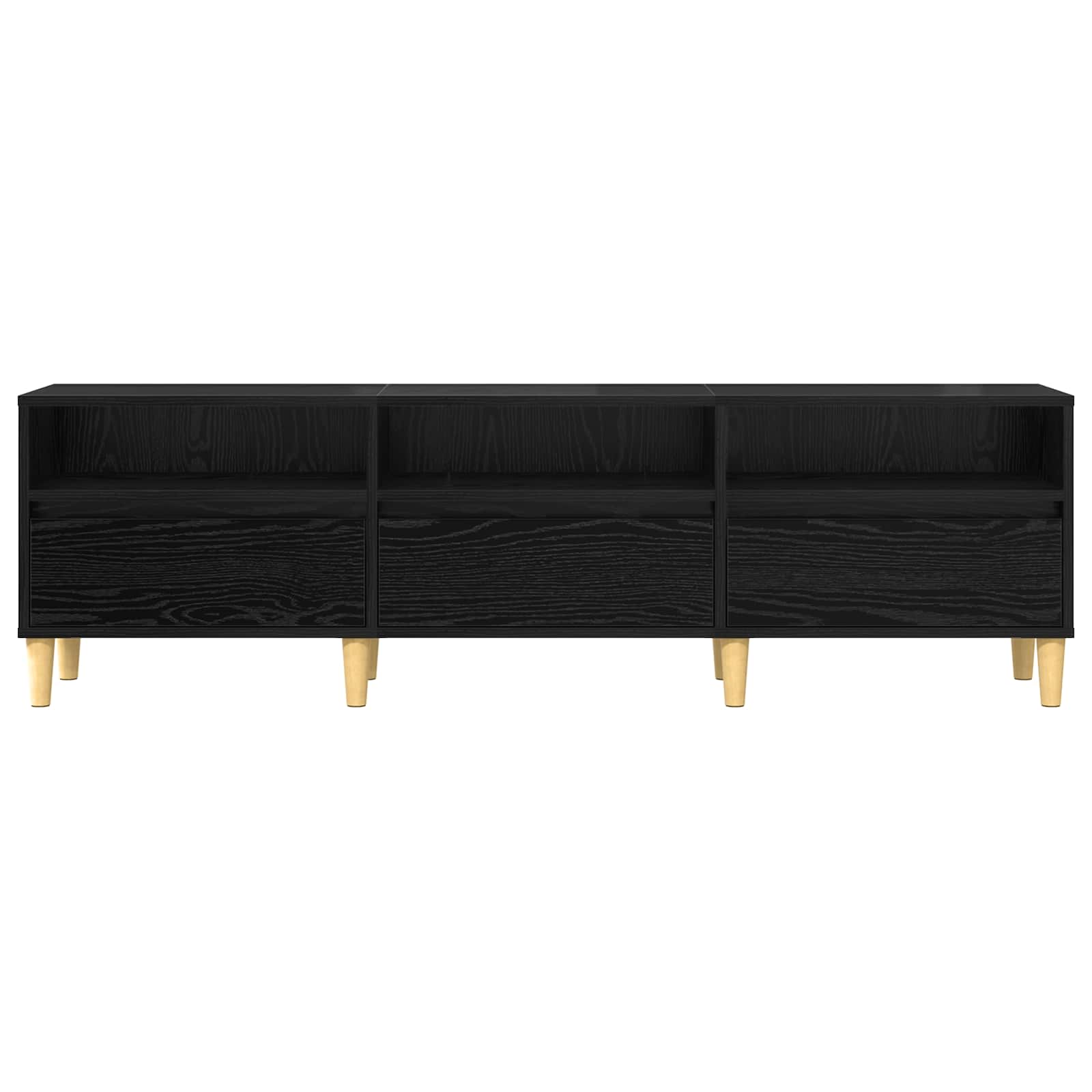 vidaXL TV Cabinet 150 x 30 x 45 cm Black Oak Engineered Wood 6