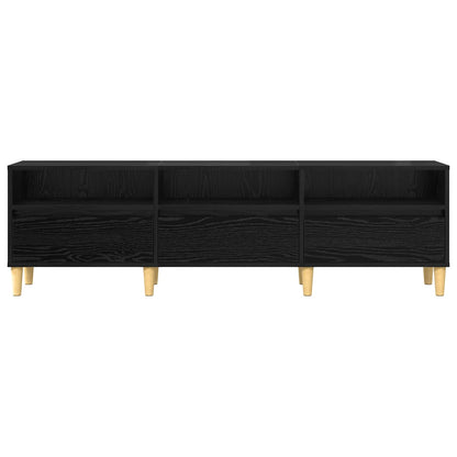 vidaXL TV Cabinet 150 x 30 x 45 cm Black Oak Engineered Wood 6
