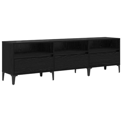 vidaXL TV Cabinet Black Oak 150 x 30 x 45 cm Engineered Wood and Iron 2