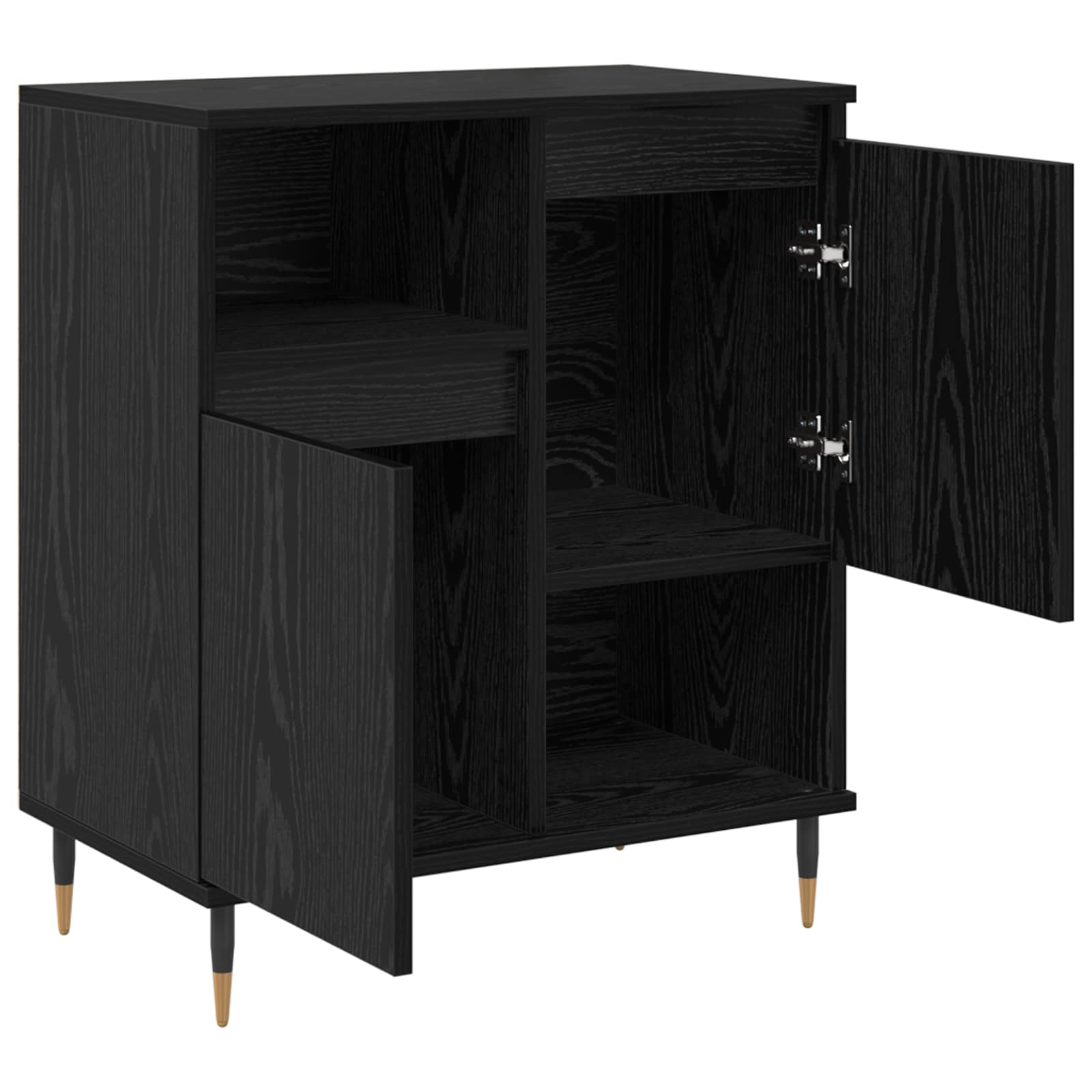 vidaXL Sideboard Black Oak 60 x 35 x 70 cm 5