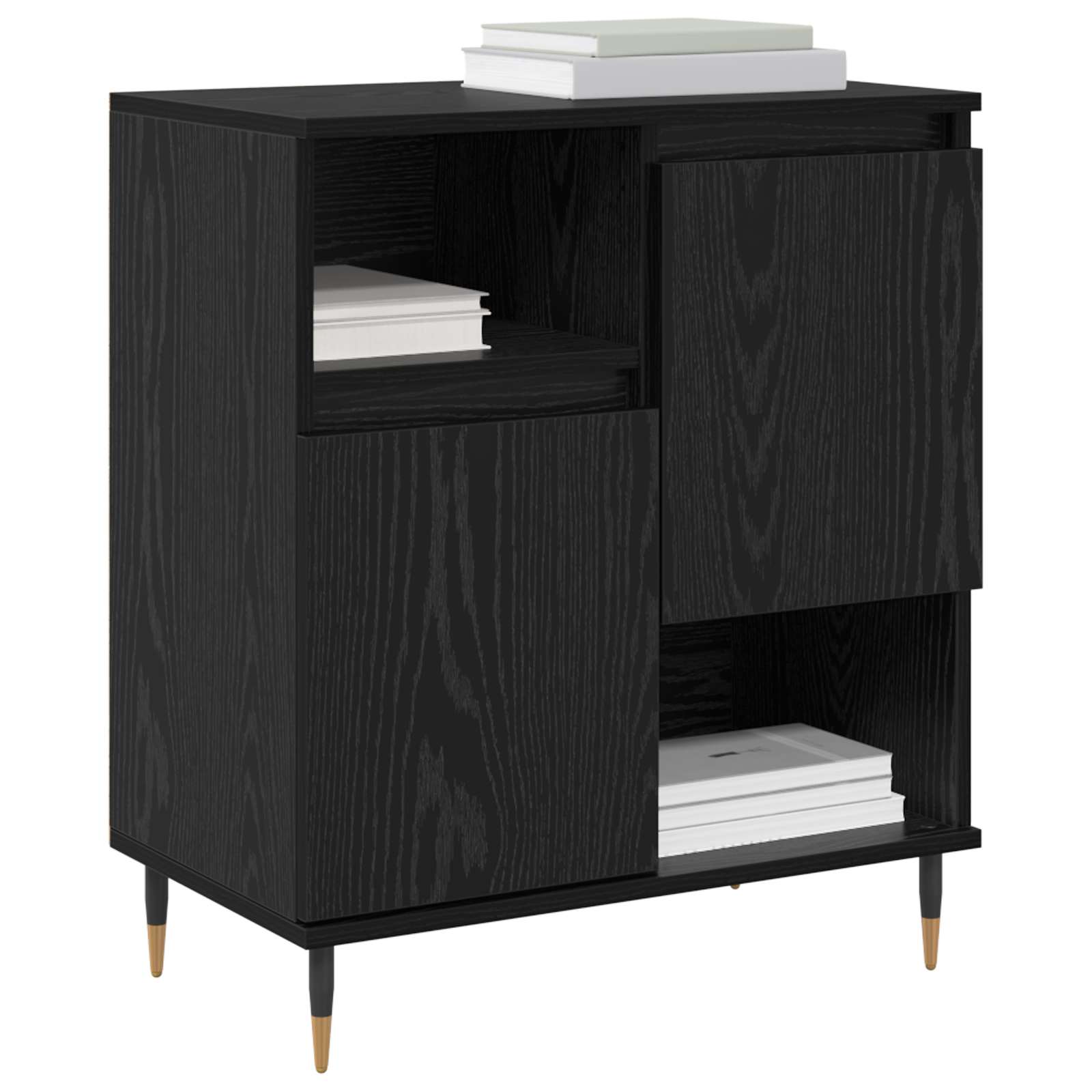 vidaXL Sideboard Black Oak 60 x 35 x 70 cm 3