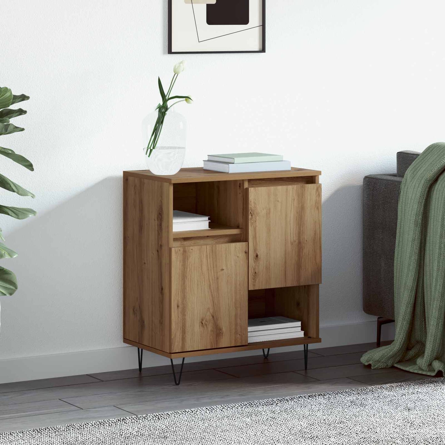 vidaXL Sideboard Artisan Oak 60 x 35 x 70 cm 1