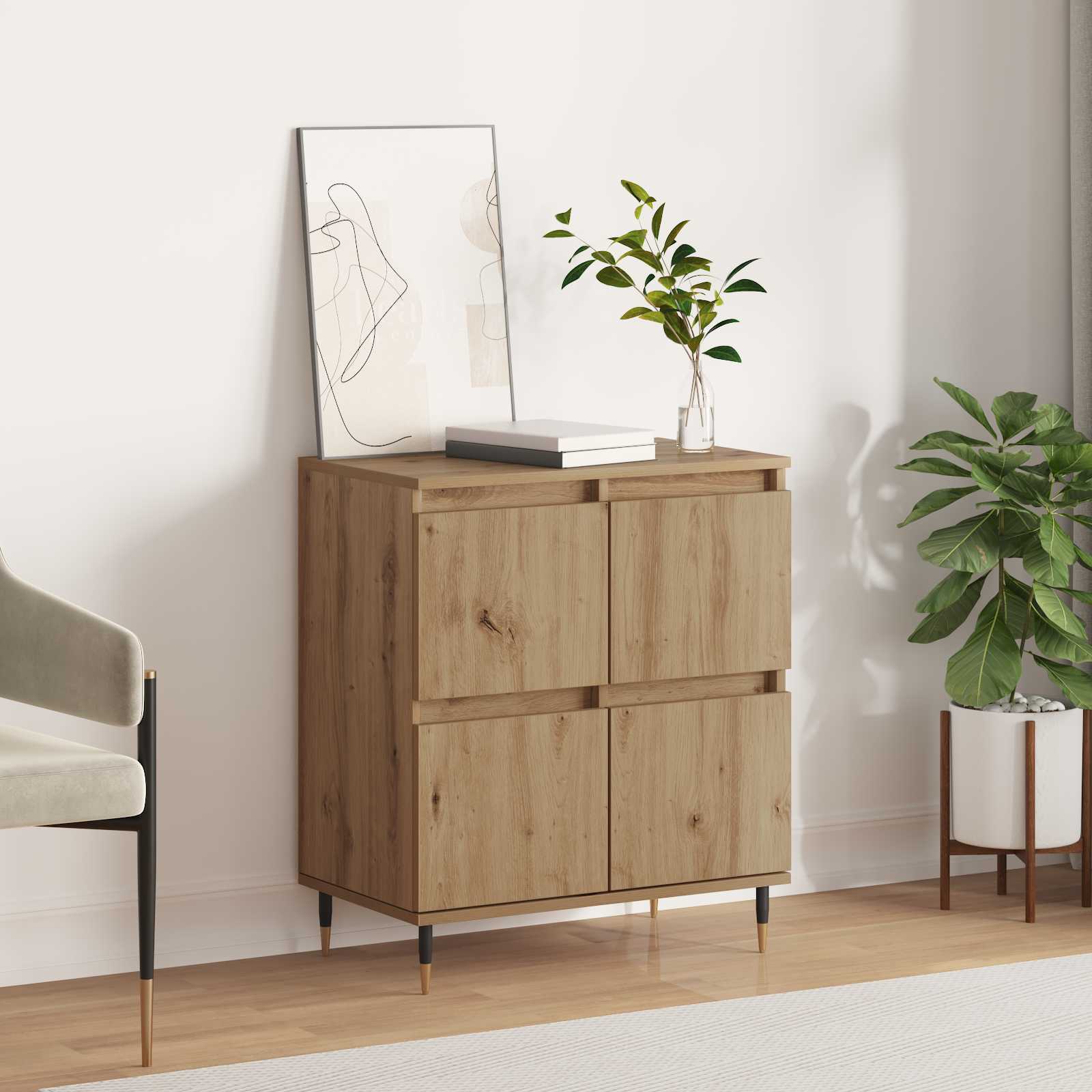 vidaXL Sideboard Artisan Oak 60 x 35 x 70 cm 1