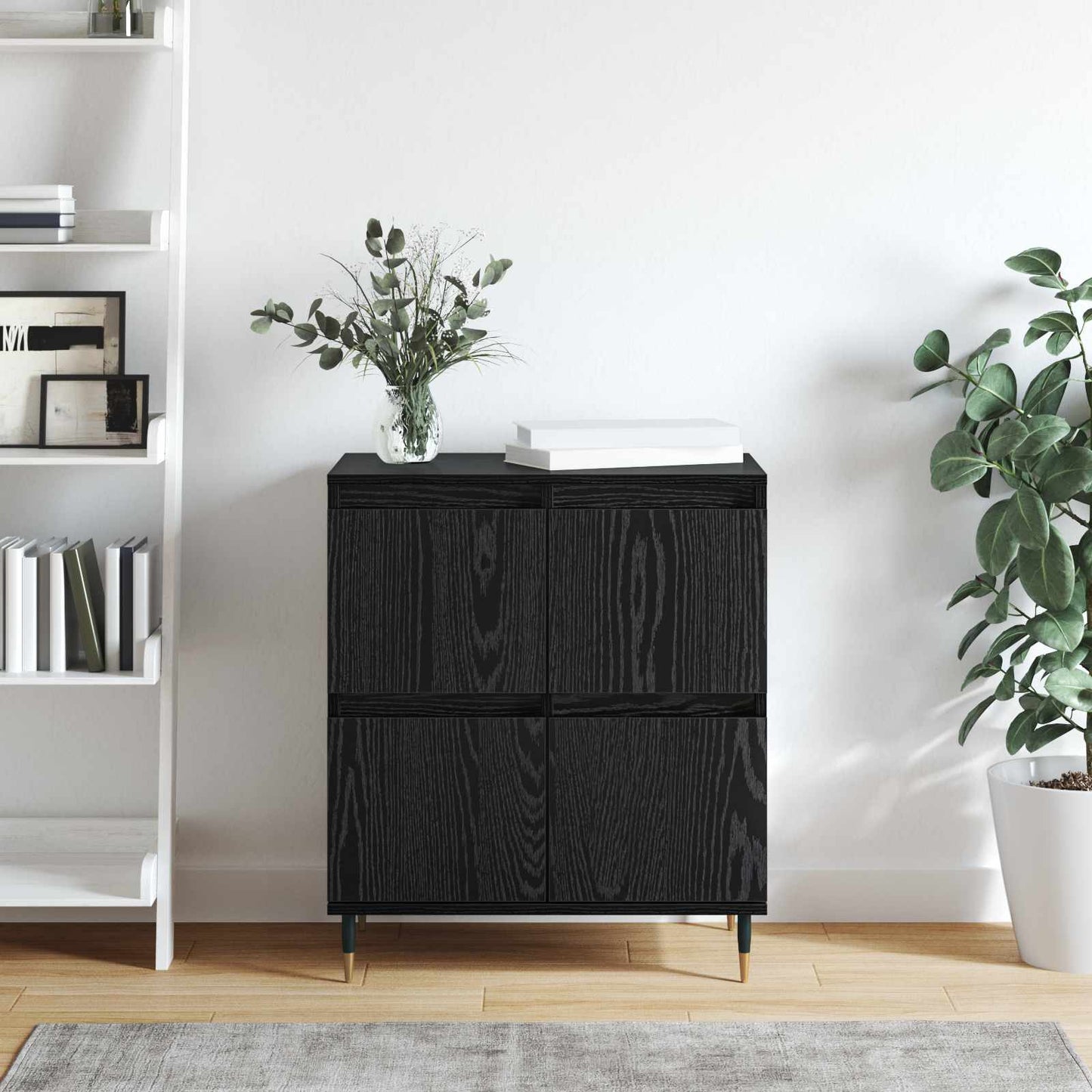 vidaXL Sideboard Black Oak 60 x 35 x 70 cm 4