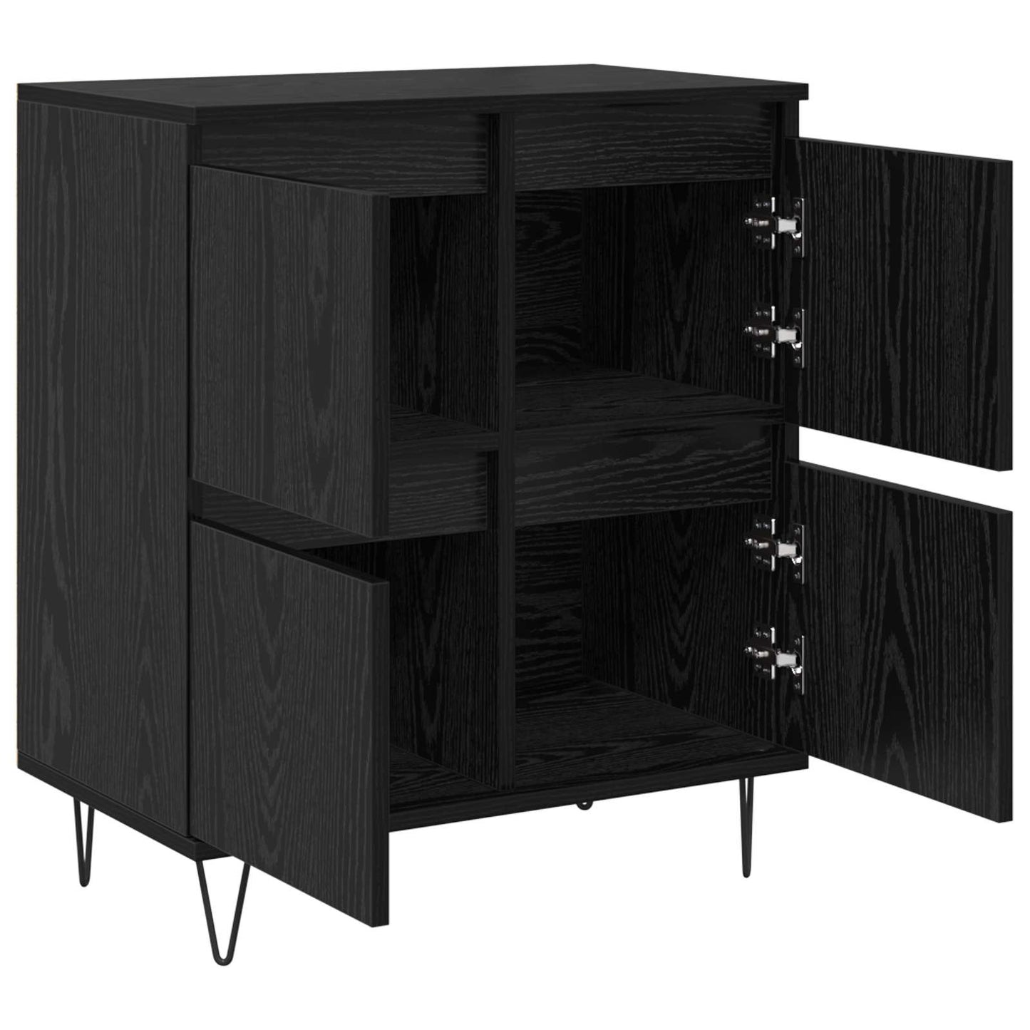 vidaXL Sideboard Black Oak 60 x 35 x 70 cm 5