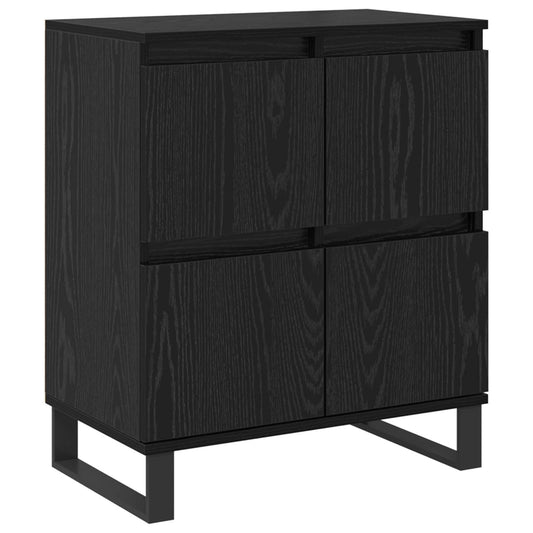 the black oak sideboard shown from the front with a textured wood grain finish