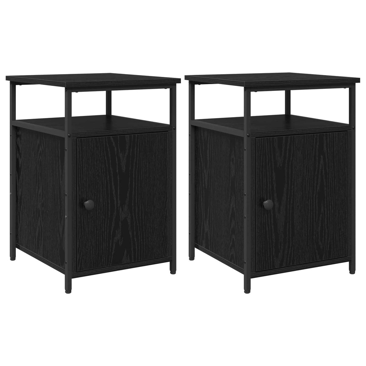 Bedside Cabinet Engineered Wood Black oak