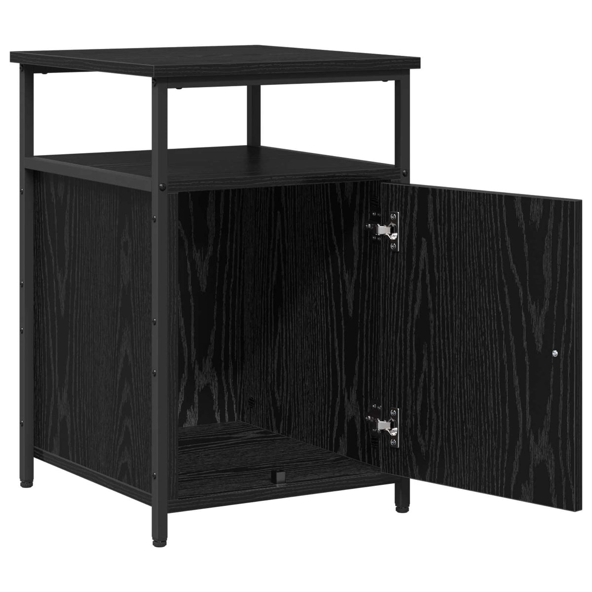 Bedside Cabinet Engineered Wood Black oak