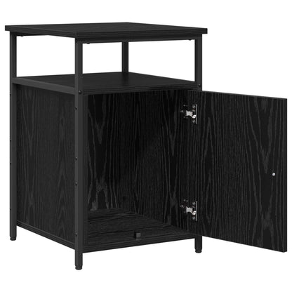Bedside Cabinet Engineered Wood Black oak