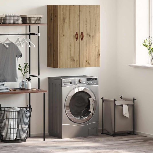 vidaXL Wall Cabinet Artisan Oak Engineered Wood mounted above a washing machine