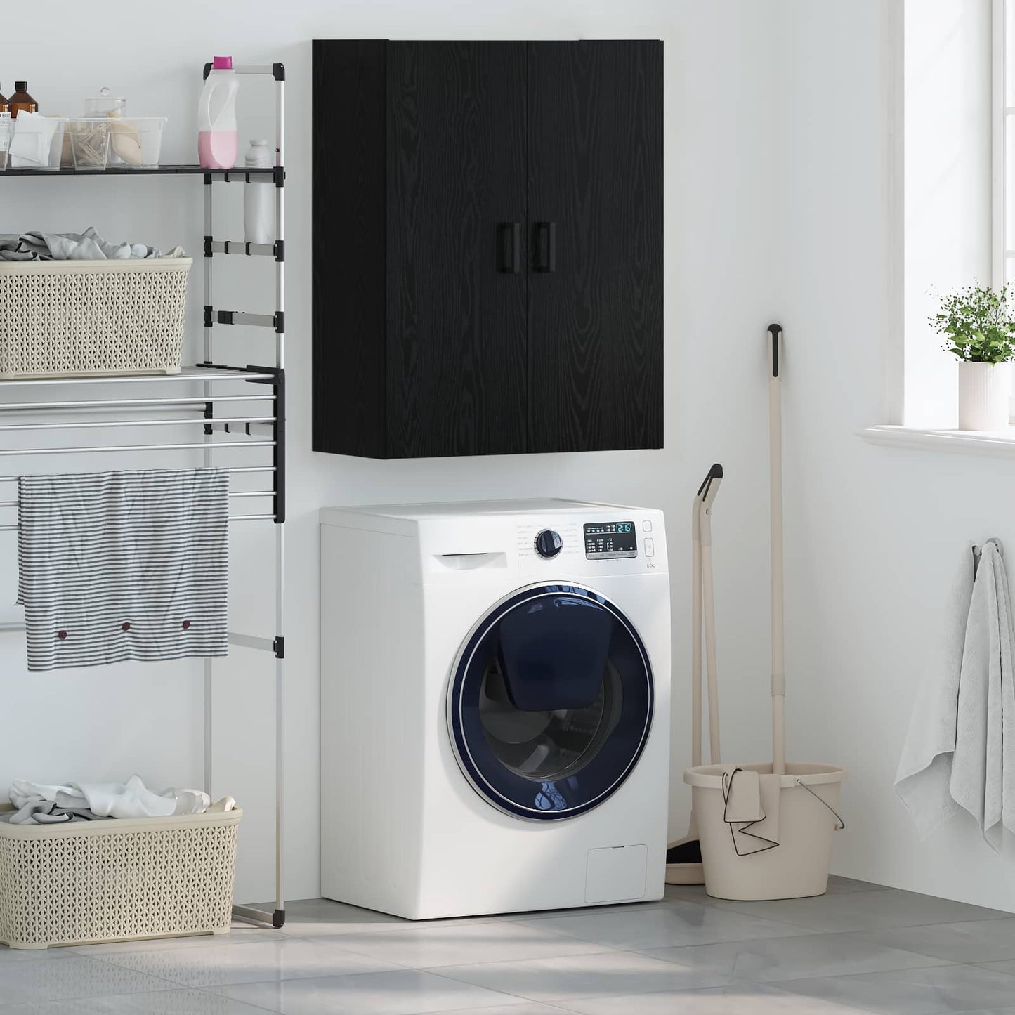 vidaXL Wall Cabinet Black Oak 69.5 x 34 x 90 cm Engineered Wood 1