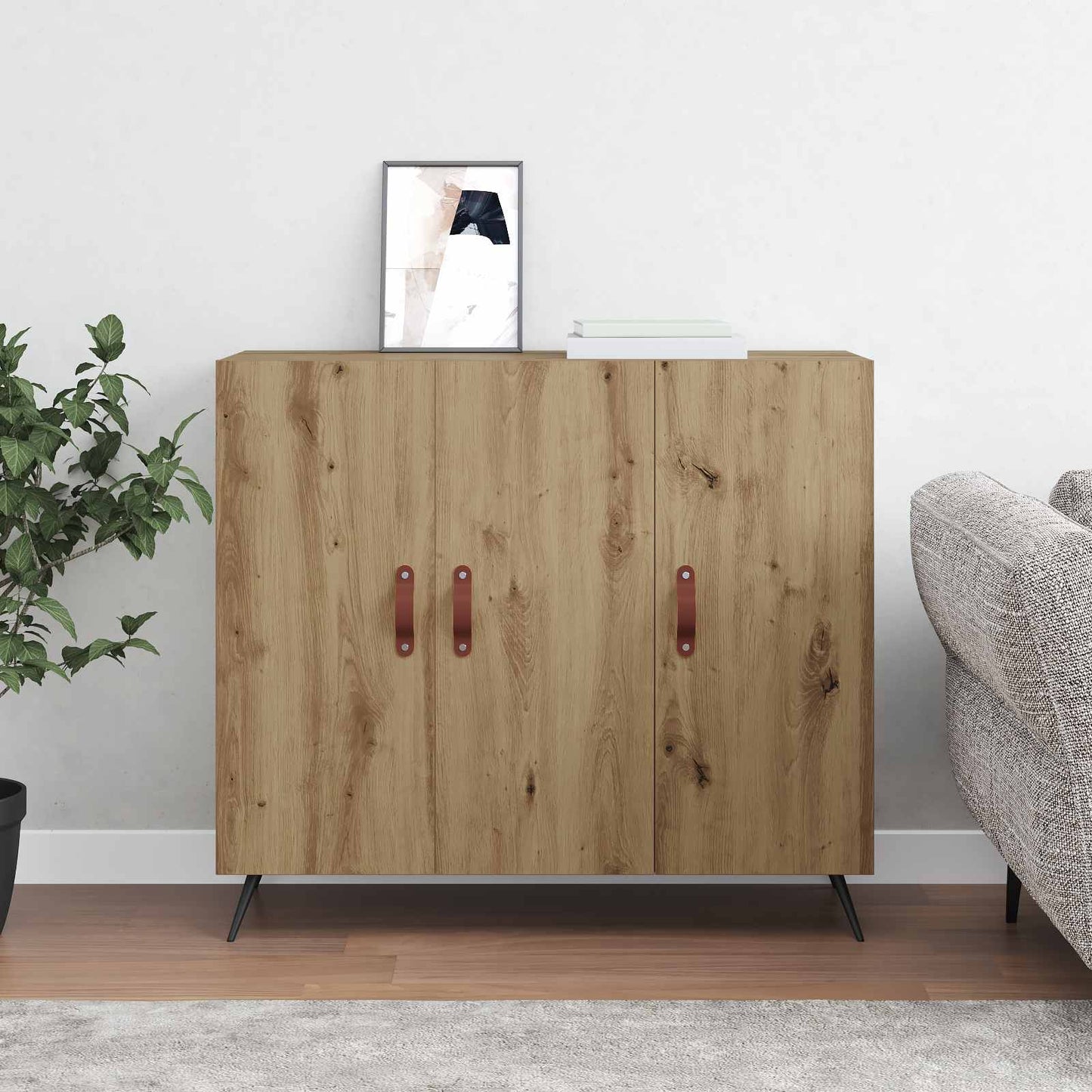 vidaXL Sideboard Artisan Oak 89.5 x 34 x 80 cm Engineered Wood 4