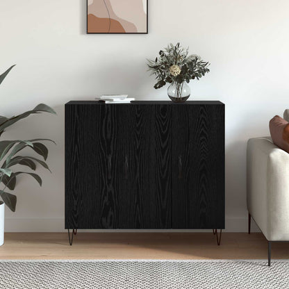 vidaXL Sideboard Black Oak 90 x 32.5 x 80 cm Engineered Wood 4