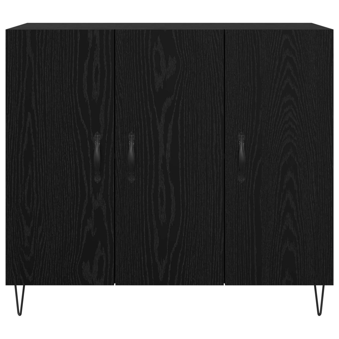 vidaXL Sideboard Black Oak 90 x 32.5 x 80 cm Engineered Wood 6