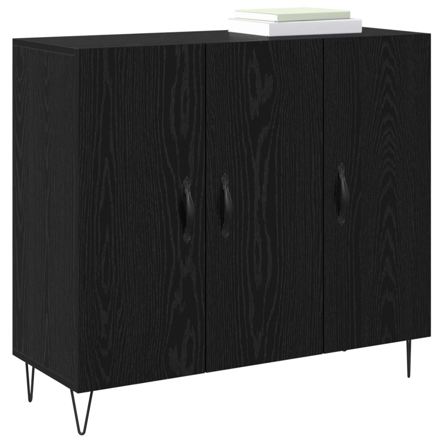 vidaXL Sideboard Black Oak 90 x 32.5 x 80 cm Engineered Wood 3