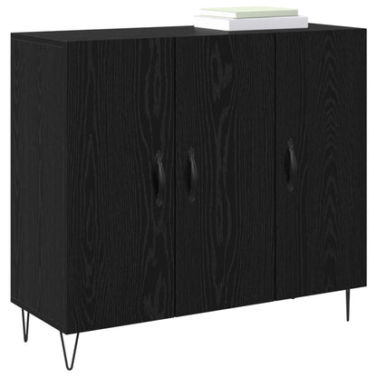 vidaXL Sideboard Black Oak 90 x 32.5 x 80 cm Engineered Wood 3