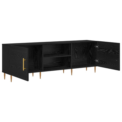 vidaXL TV Cabinet 150 x 30 x 50 cm Black oak Engineered wood 5