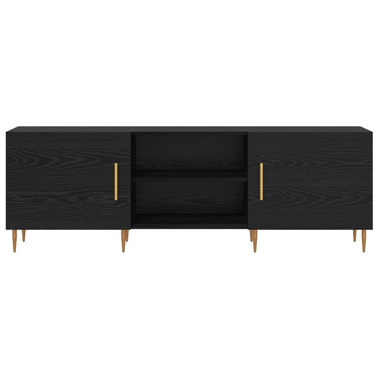 vidaXL TV Cabinet 150 x 30 x 50 cm Black oak Engineered wood 6