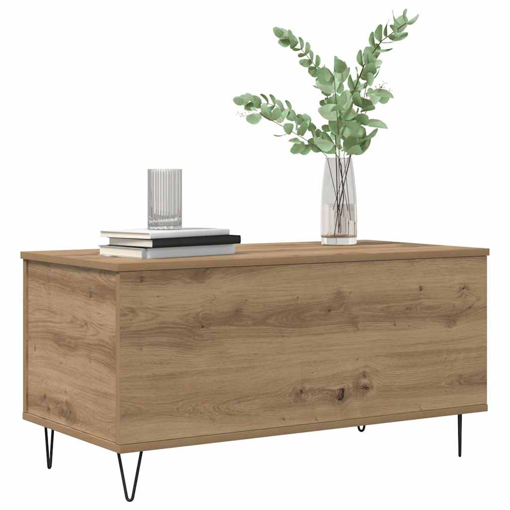 vidaXL Coffee Table Artisan oak 90 x 44.5 x 45 cm Engineered wood 3