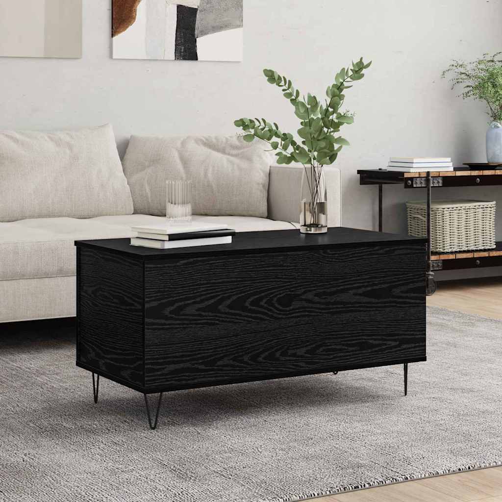 vidaXL Coffee Table Black oak 90 x 44.5 x 45 cm Engineered wood 1