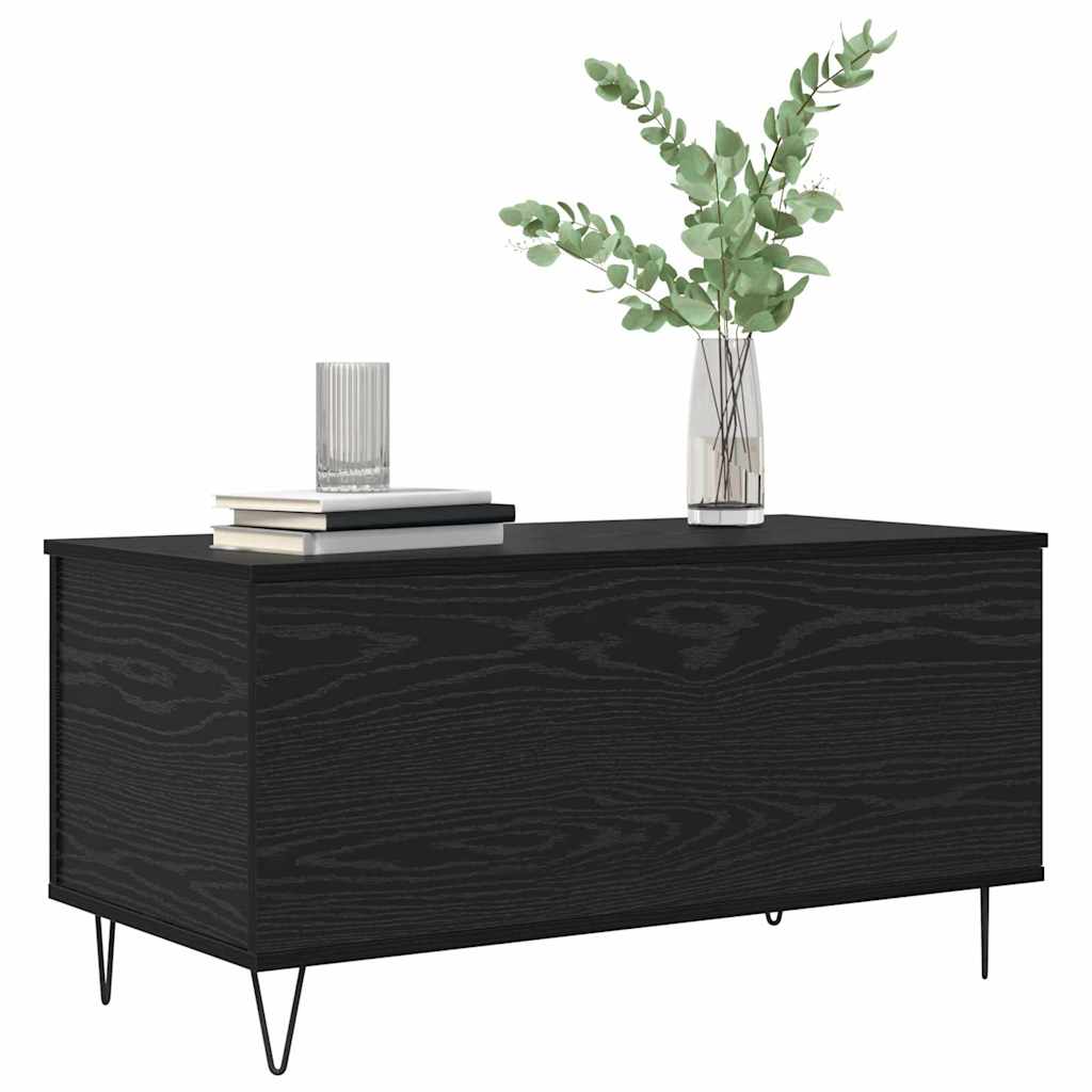vidaXL Coffee Table Black oak 90 x 44.5 x 45 cm Engineered wood 3