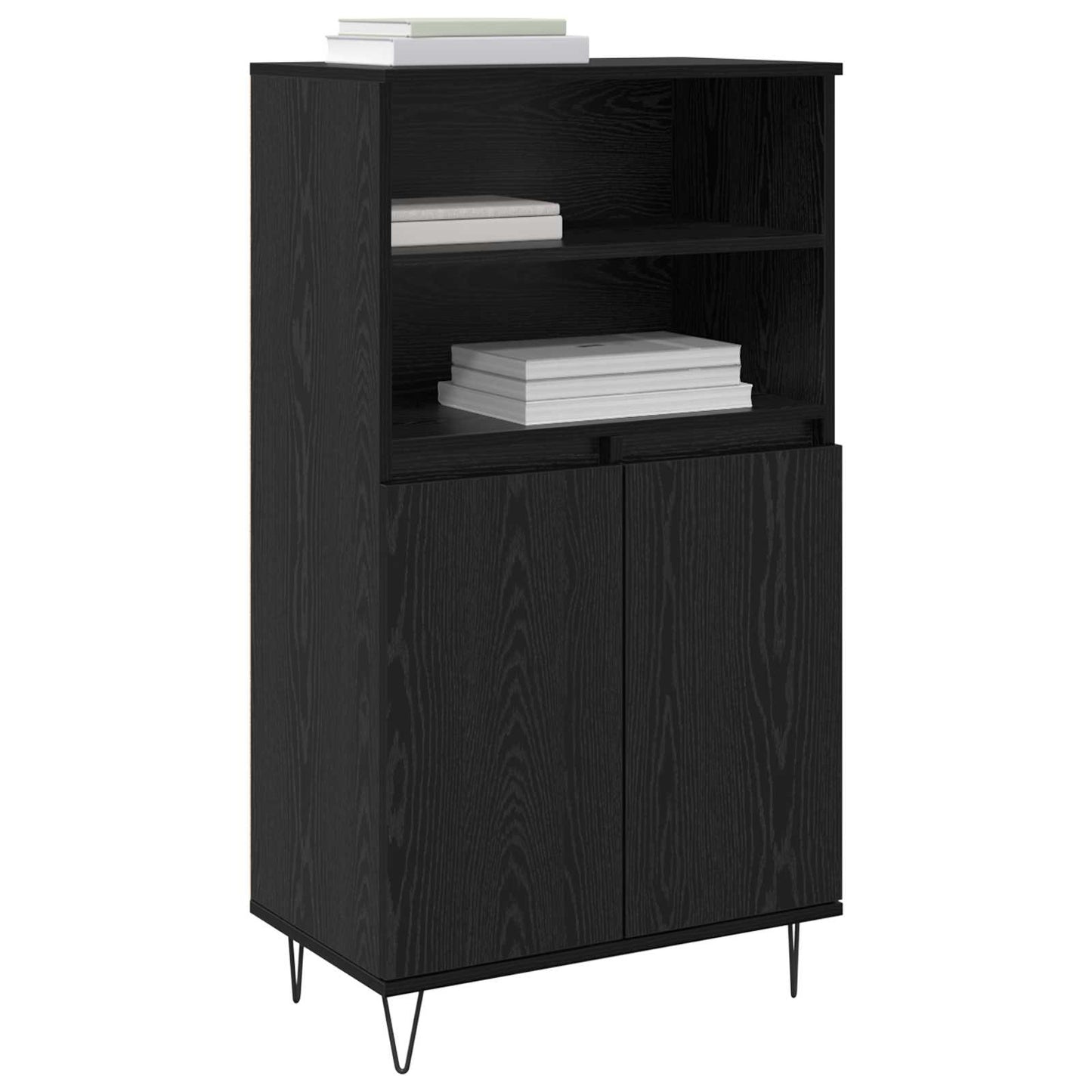 vidaXL Highboard Black 60 x 36 x 110 cm Engineered Wood 3