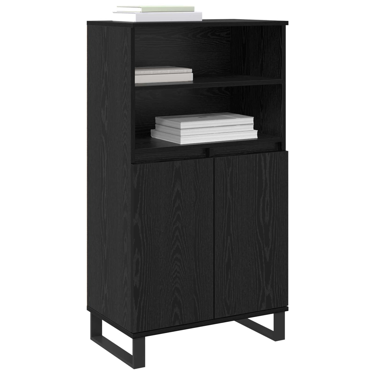 vidaXL Highboard Black 60 x 36 x 110 cm Engineered Wood 3